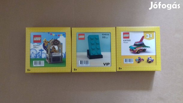 Limitált új LEGO 6346102 Kék kocka + 6376620 Hajóhinta + 6387808 autó