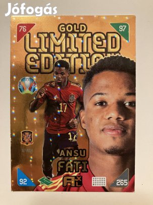 Limited Edition Gold Ansu Fati 2021 fociskártya