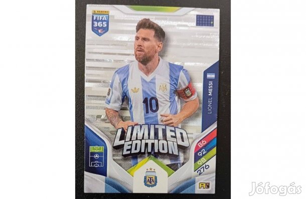 Lionel Messi Argentína Limited Edition focis kártya Panini FIFA 2026