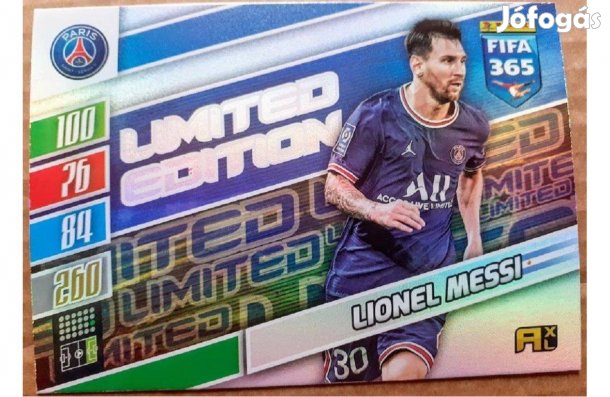 Lionel Messi PSG Limited focis kártya Panini Update 2022