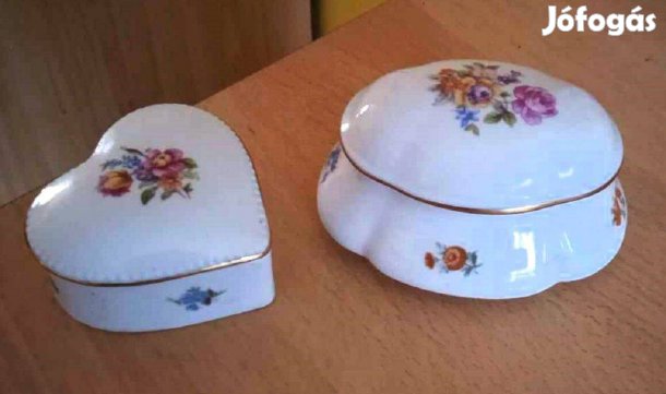 Lippelsdorfi bájos porcelán bonbonierek, ékszertartók