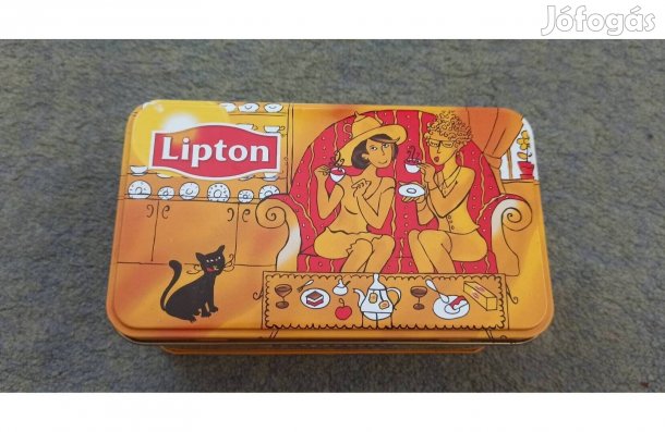 Lipton teafilter tartó fém doboz