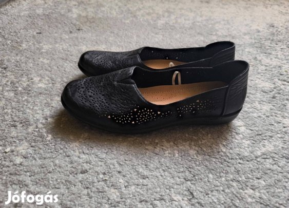 Lisanne comfort fekete kényelmes belebújós cipő 40-es