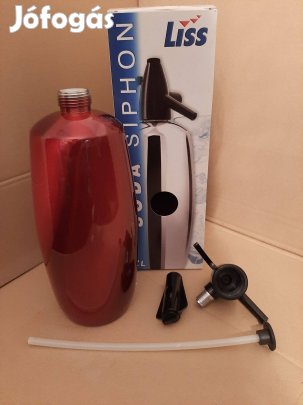 Liss Szódaszifon bordó, újszerű, 2 literes