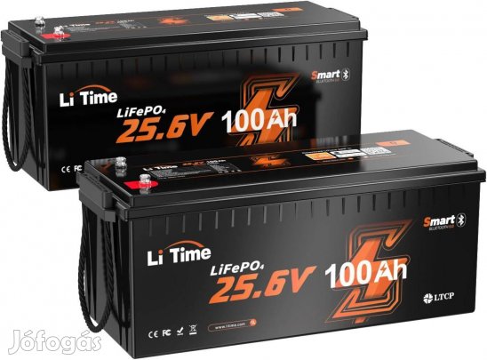 Litime Lifepo4 24V 100Ah (Bluetooth + Low-Temp) 2 db, új/sosem haszn