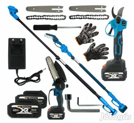 Lítium akkumulátoros teleszkópos magassági ágvágó 4,8 - 5 méter