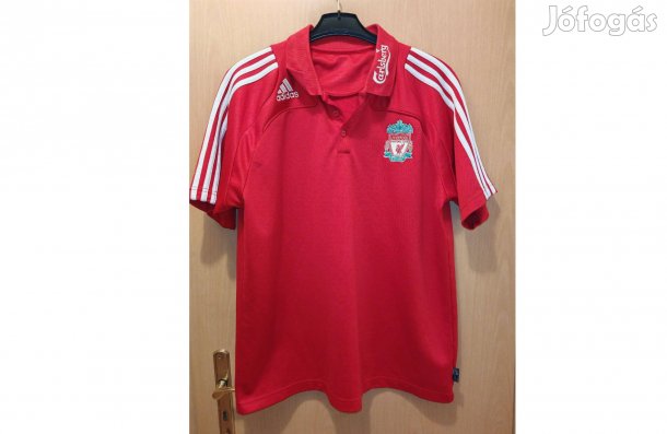 Liverpool eredeti adidas piros Vintage galléros póló (XL)