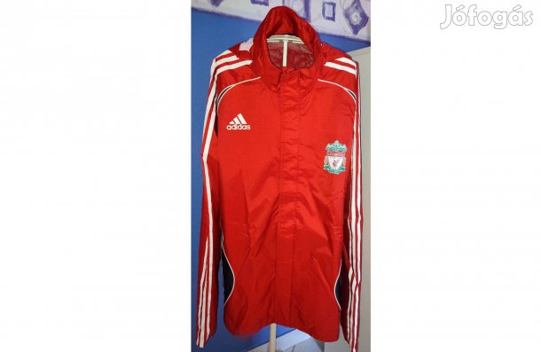 Liverpool piros eredeti adidas kapucnis esőkabát, széldzseki