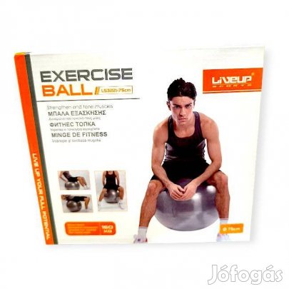 Liveup gimnasztikai labda 75 cm szürke 150 kg
