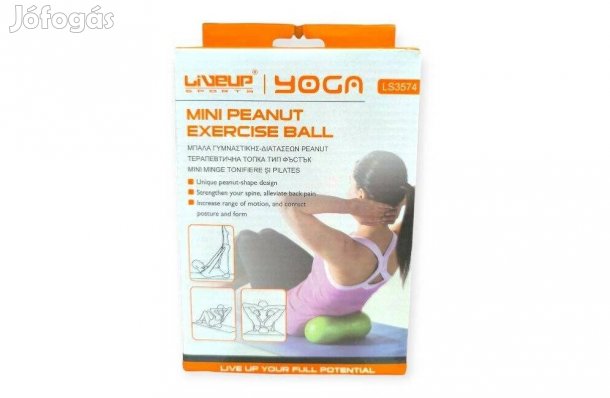 Liveup mogyoró alakú gimnasztikai labda 12×28 cm hátizomerősítő jóga