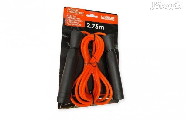 Liveup narancssárga ugrálókötél 2,75 m fekete fogantyúval, PVC kivit