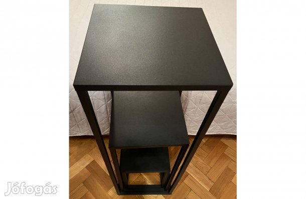 Living Style 3 részes fém dekorállvány virágtartó állvány tartó szett