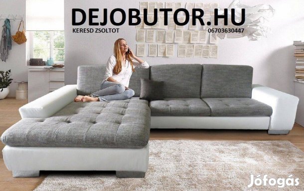 Locket sarok kanapé rugós ülőgarnitúra 325x195 cm grey ágyazható
