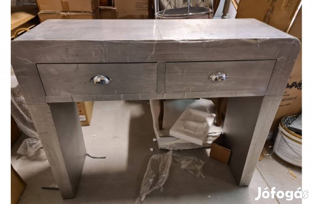 Loft stílusú konzolasztal 2 fiókkal 105 cm