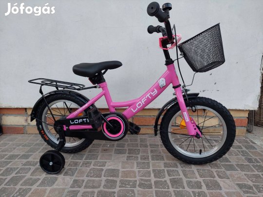 Lofty gyerek bicikli 14"-os lilás rózsaszín
