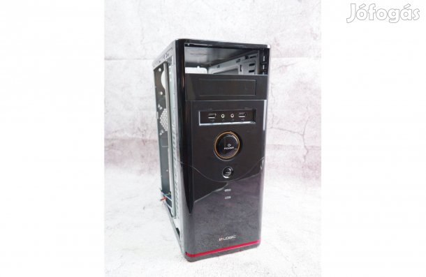 Logic fekete piros számítógép ház nagy gombbal #2