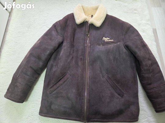 London Brando Velúrbőr velúr bőr vastagon bélelt írhakabát XL méretű s