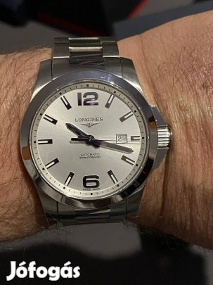 Longines Conquest 43 mm Full acél Zafír Üveges Luxus Óra .uj 