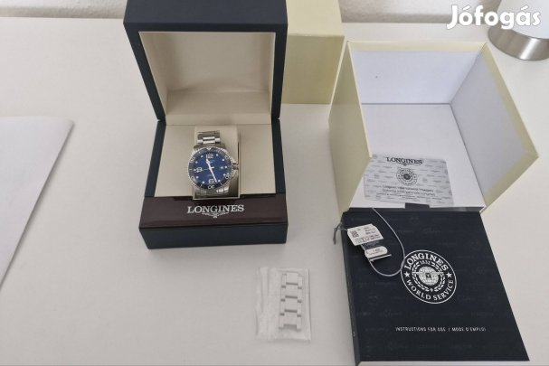 Longines Hydroconquest 41mm - kék, automata, full szett, szép állapot