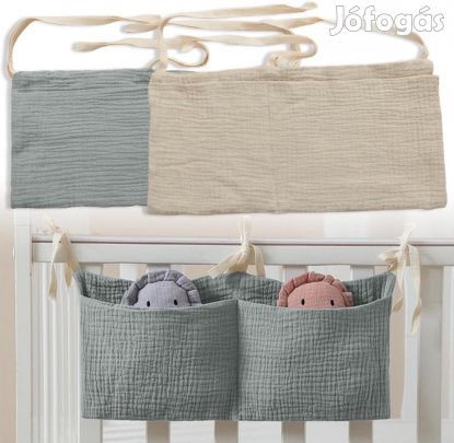 Lonimia ágyrácsra textil tartó csomag 2 db, bézs és menta színben , O