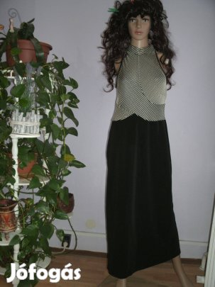 Loriann 40 -es méretű ujjatlan fekete-fehér ruha