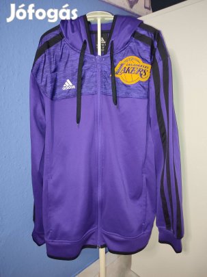 Los Angeles Lakers eredeti lila adidas kapucnis cipzáras felső (L)