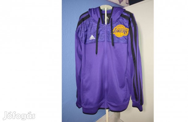 Los Angeles Lakers lila eredeti adidas kapucnis cipzáras felső (L)