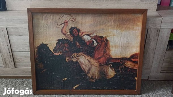 Lotz Károly: Vágtázó betyár - festmény vászonnyomat reprodukció