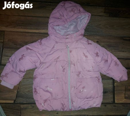 Lovacska mintás rózsaszínű télikabát 86-92