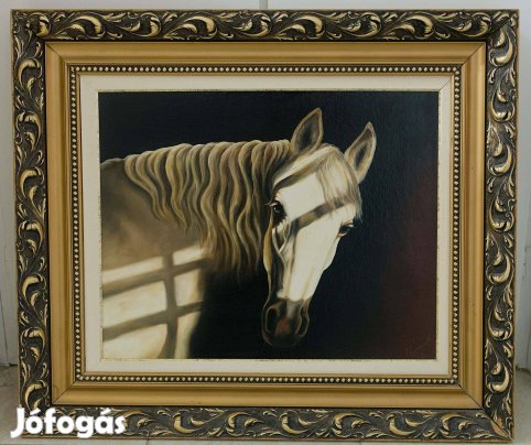 Lovas olajfestmény
