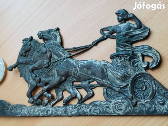 Lovaskocsi Hajtós Antik réz láda dísz régi szép eredeti db