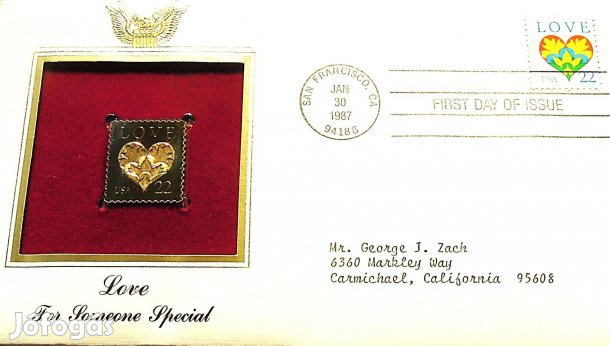 Love szerelem arany bélyeg USA