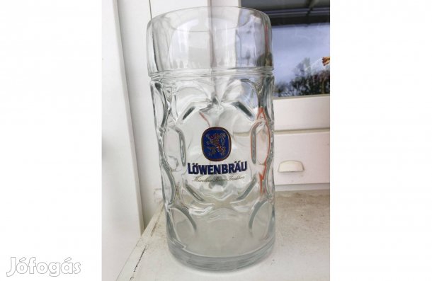 Löwenbräu 1 liter sörös pohár korsó söröspohár Posta