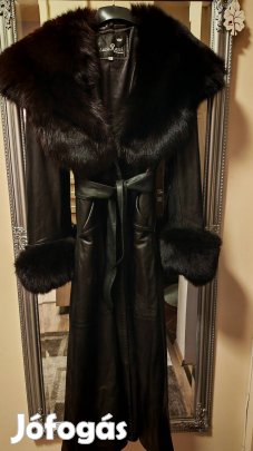 Lucia Rossi gyönyörű hosszú bőr kabát 