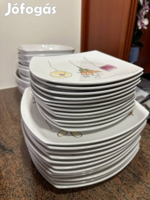 Luminarc virágmintás virágos francia porcelán 34 darabos étkészlet