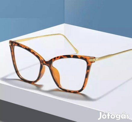 Luna leopárd mintás cica fazonú divat szemüveg