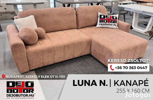 Luna narancs sarok rugós kanapé ülőgarnitúra 255x160 cm ágyazható