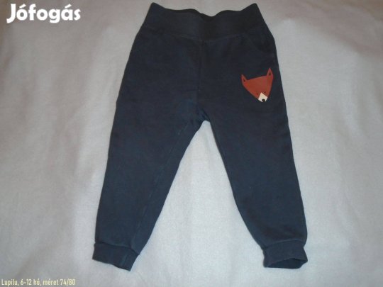 Lupilu állat mintás jogger nadrág 6-12 hó (méret 74 / 80) kék