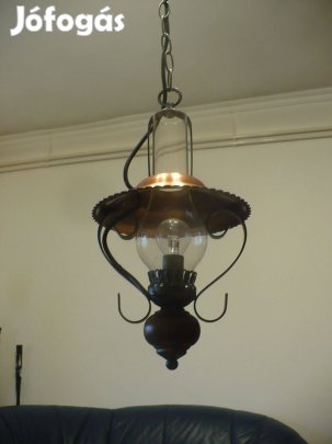 Lüszter lámpa réz-kovácsoltvas