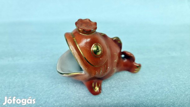 Lüszteres fényű,narancssárga Hal porcelán