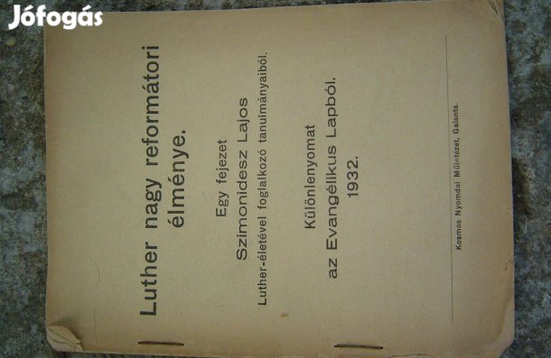 Luther nagy reformátori élménye, füzet