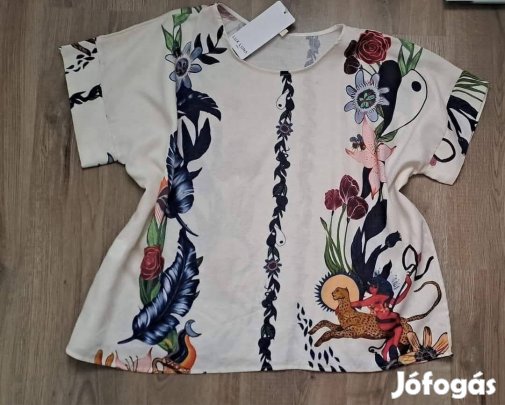 Lux Luna gyönyörű len-viscose női felső/ ing búz 