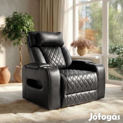 Luxus elektromos relax fotel, lábtartóval, pohártartóval,