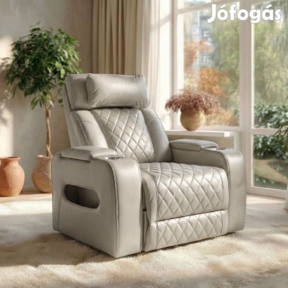Luxus elektromos relax fotel, lábtartóval, pohártartóval,