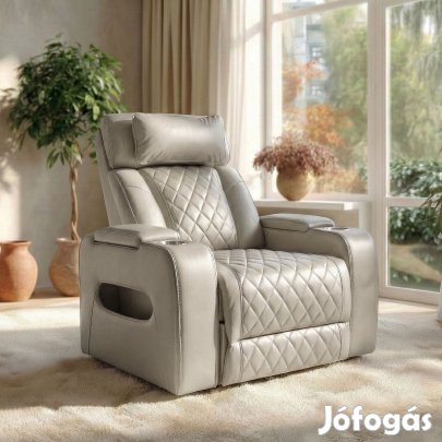 Luxus elektromos relax fotel, lábtartóval, pohártartóval,