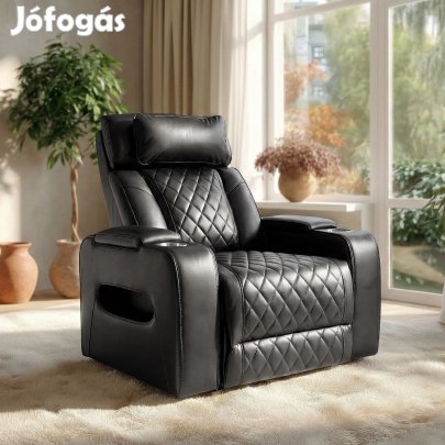 Luxus elektromos relax fotel, lábtartóval, pohártartóval,