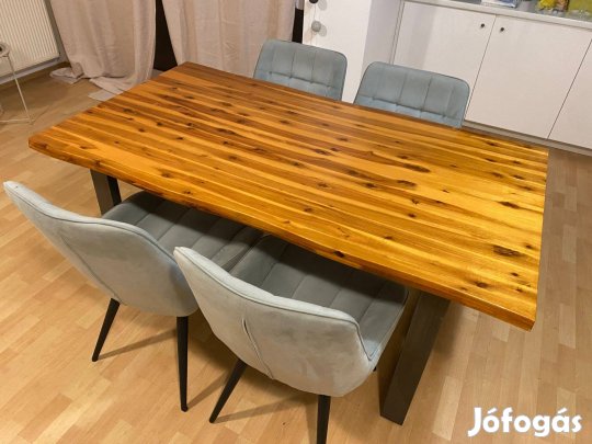 Luxus valódi Vadakác asztal prémium bársony székekkel