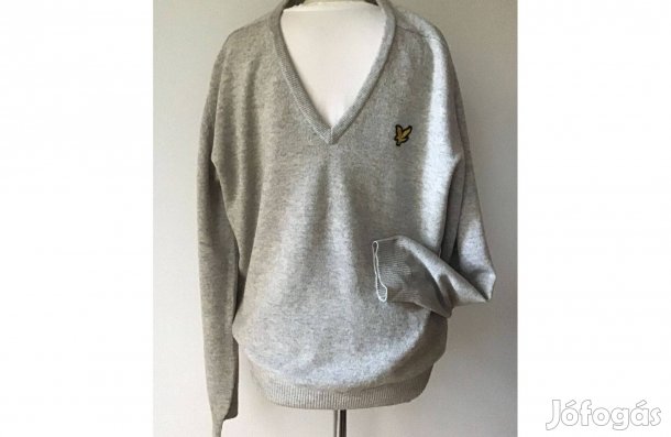 Lyle & Scott 100% puha gyapjú, férfi pulóver (szürke) XL-es