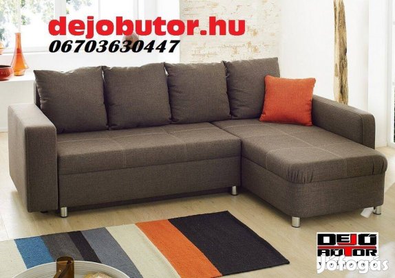 Lyon sarok kanapé ülőgarnitúra 245x155 cm ágyazható barna bútor