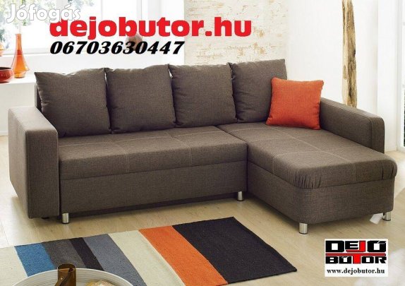 Lyon sarok kanapé ülőgarnitúra 245x155 cm ágyazható bronz bútor ágynem